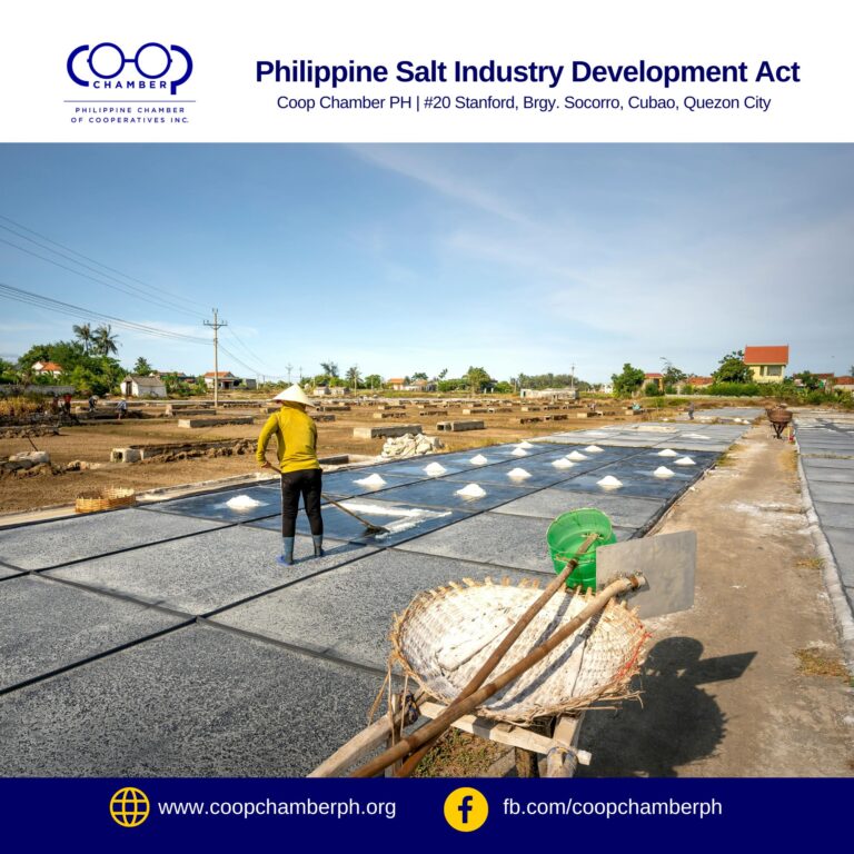 The Coop Chamber supports and welcomes the passage of the Philippine Salt Industry Development Act and the Inclusion of Cooperatives’ Representation in the council