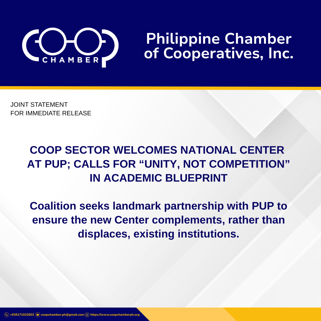 You are currently viewing COOP SECTOR WELCOMES NATIONAL CENTER AT PUP; CALLS FOR “UNITY, NOT COMPETITION” IN ACADEMIC BLUEPRINT