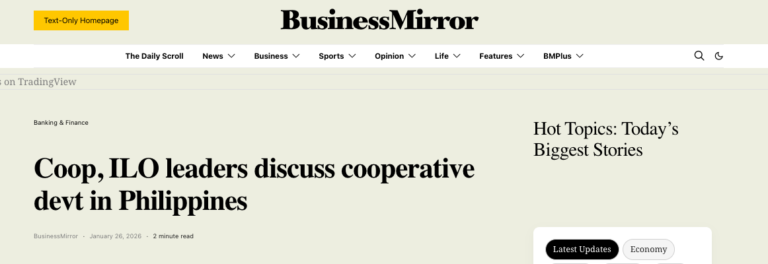 Coop, ILO leaders discuss cooperative devt in Philippines